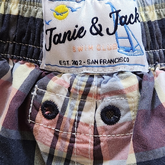 Janie and Jack Swim Trunks Size 12-18 months Colors blue, pink,white, yellow - Picture 5 of 6